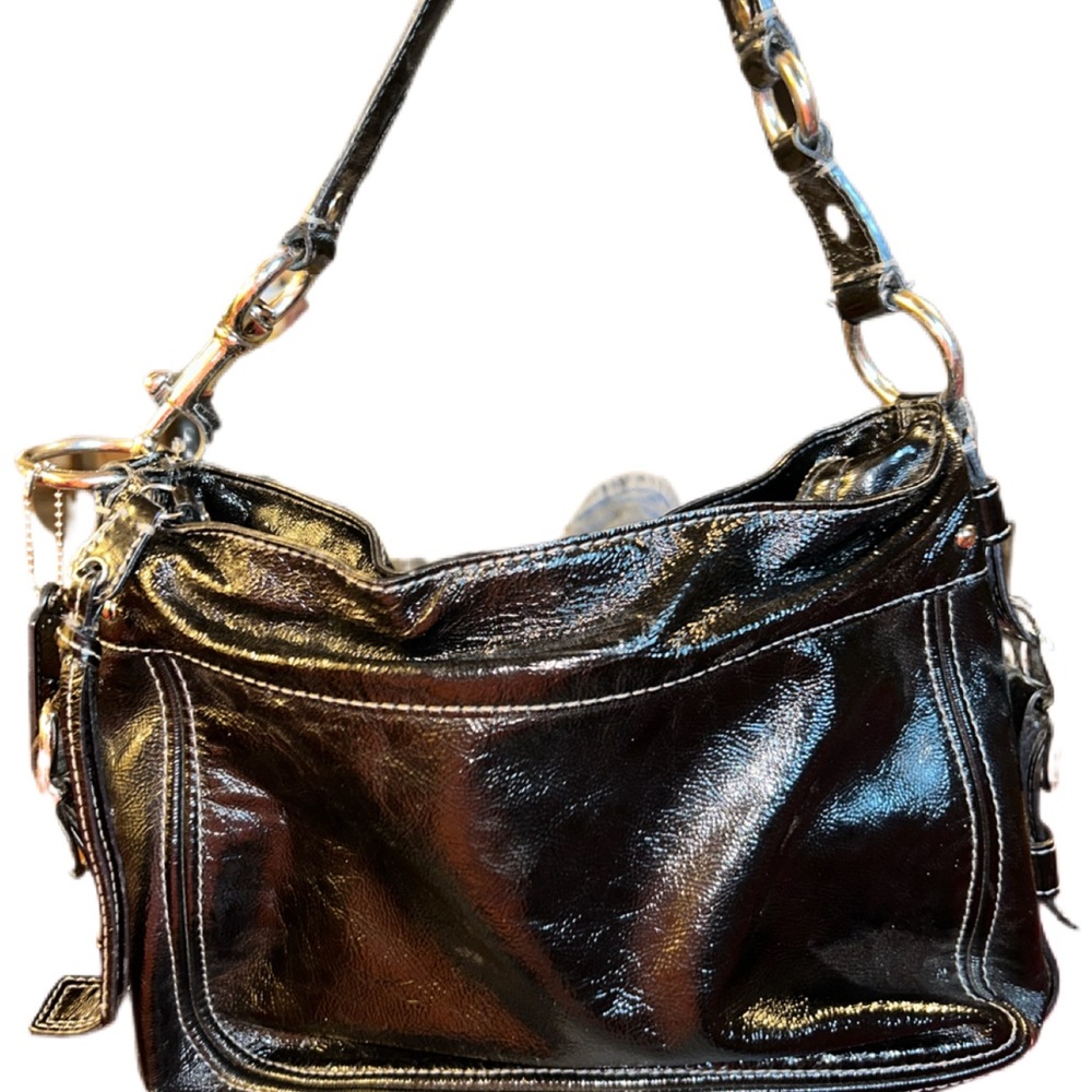 Coach Zoe patent leather hobo 
12 x 10 x 4. Couple marks on inside and out - Picture 2 of 8